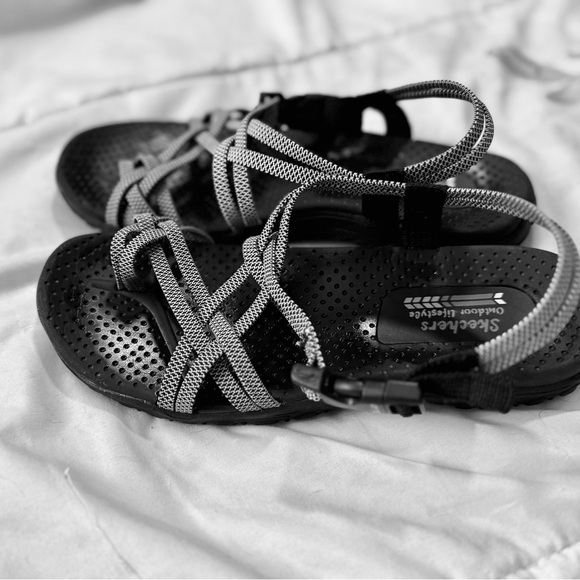 Skechers Shoes - Skechers outside life style Black and Gray Strappy Sandals